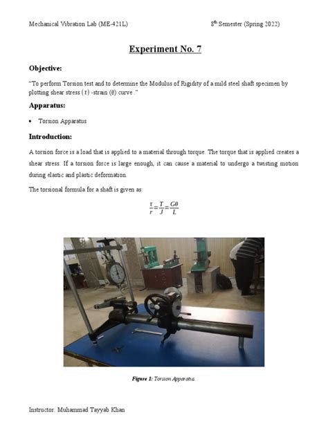 how to calculate modulus of rigidity in torsion test|torsion test experiment 2 pdf.